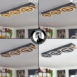 Plafonnier Taboneira LED Écru, Noir, 3 lumières