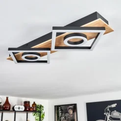 Plafonnier Taboneira LED Écru, Noir, 2 lumières