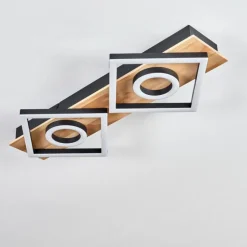 Plafonnier Taboneira LED Écru, Noir, 2 lumières