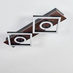 Plafonnier Taboneira LED Brun foncé, Noir, 2 lumières