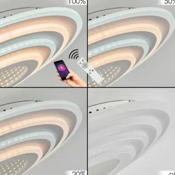 Plafonnier Takok LED Blanc, 1 lumière, Télécommandes