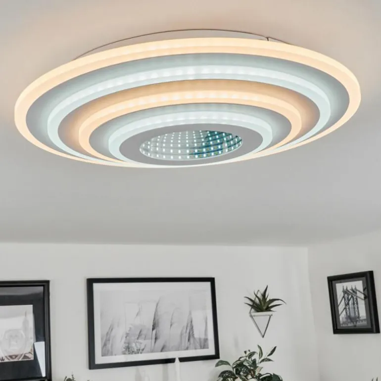 Plafonnier Takok LED Blanc, 1 lumière, Télécommandes