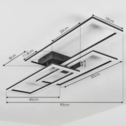 Plafonnier Taleta LED Noir, 1 lumière