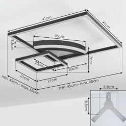 Plafonnier Taleta LED Noir, Blanc, 1 lumière