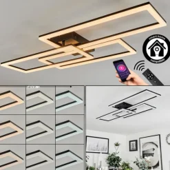 Plafonnier Taleta LED Noir, 1 lumière, Télécommandes