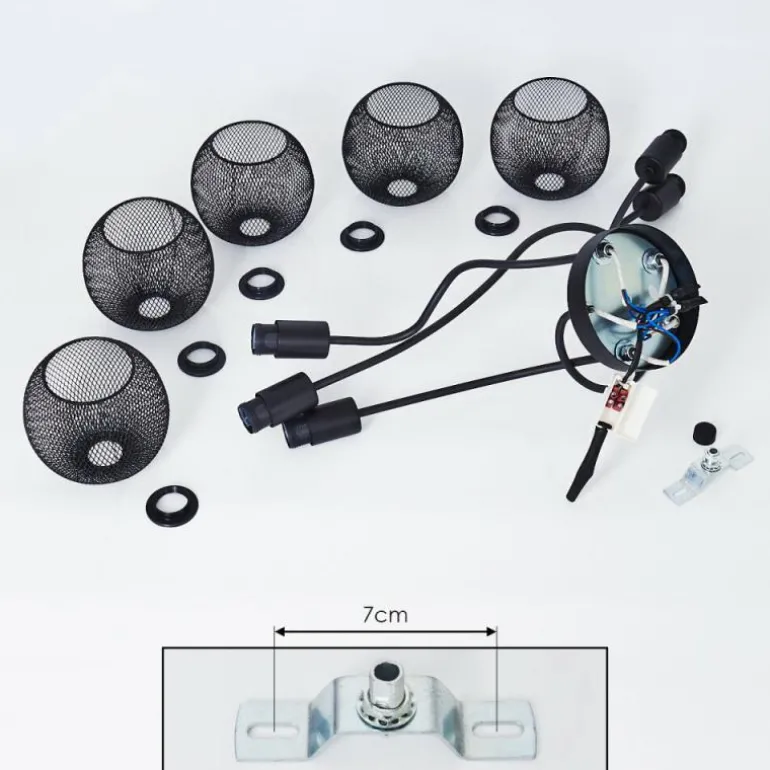 Plafonnier Tambo Noir, 5 lumières