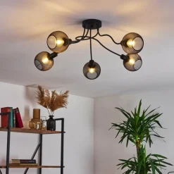 Plafonnier Tambo Noir, 5 lumières