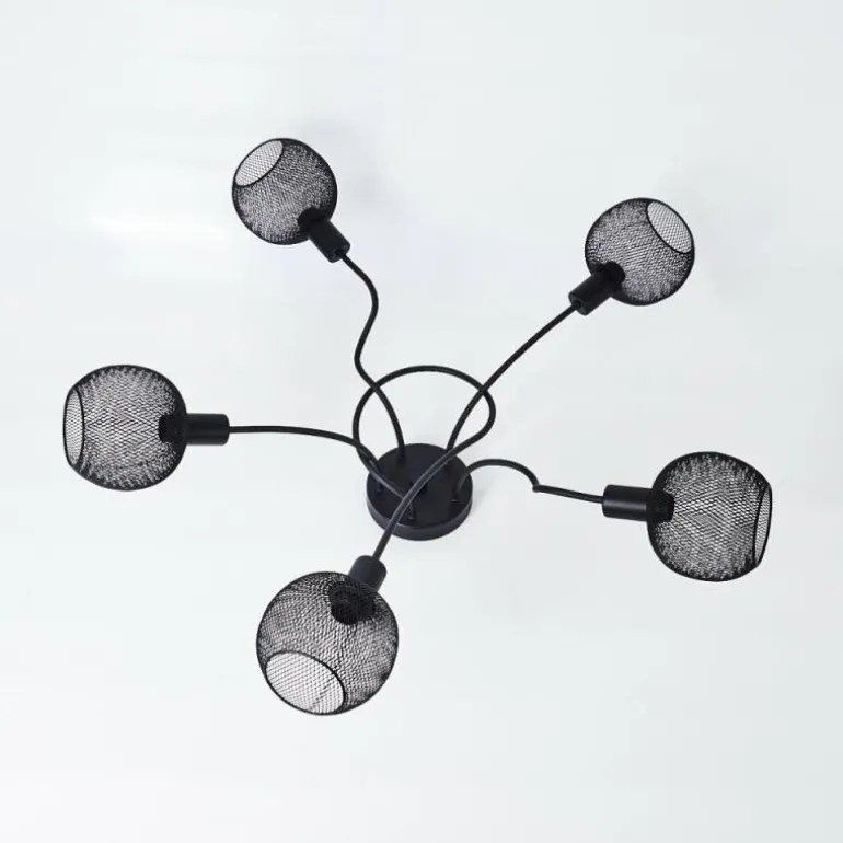 Plafonnier Tambo Noir, 5 lumières