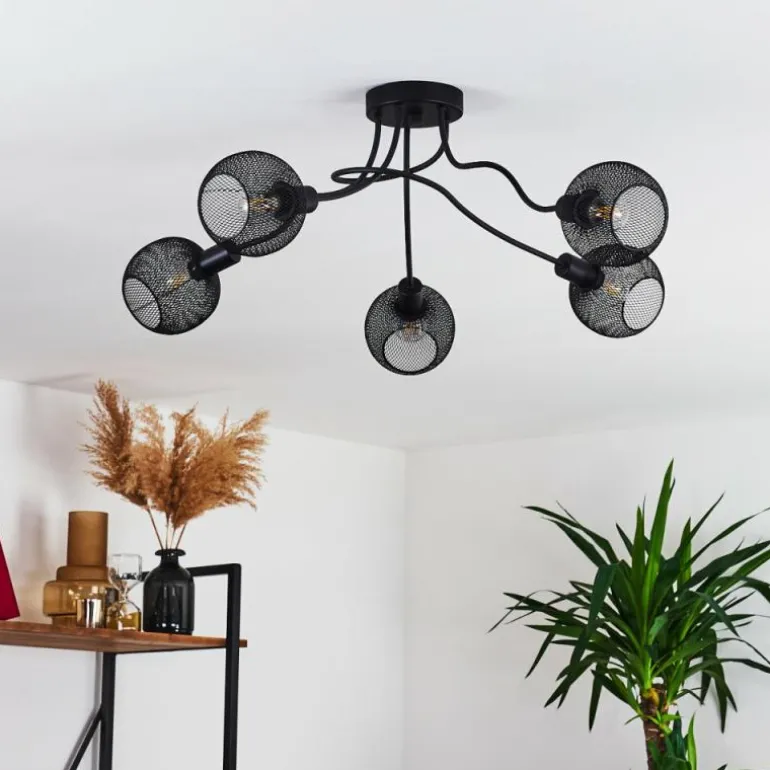 Plafonnier Tambo Noir, 5 lumières
