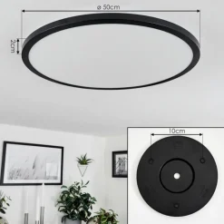 Plafonnier Tamesch LED Noir, 1 lumière, Télécommandes