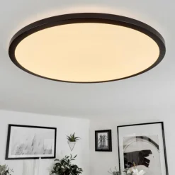 Plafonnier Tamesch LED Noir, 1 lumière, Télécommandes