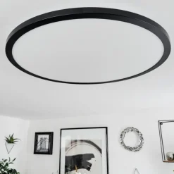 Plafonnier Tamesch LED Noir, 1 lumière, Télécommandes