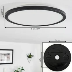 Plafonnier Tamesch LED Noir, 1 lumière