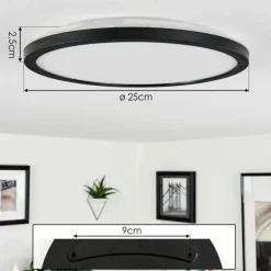 Plafonnier Tamesch LED Noir, 1 lumière