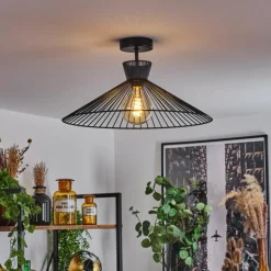 Plafonnier Tamins Noir, 1 lumière