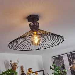 Plafonnier Tamins Noir, 1 lumière