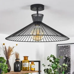 Plafonnier Tamins Noir, 1 lumière