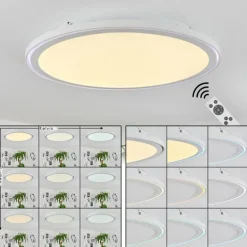 Plafonnier Telsen LED Blanc, 2 lumières, Télécommandes, Changeur de couleurs