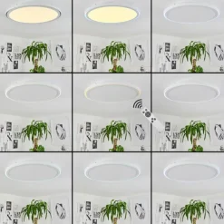 Plafonnier Telsen LED Blanc, 2 lumières, Télécommandes, Changeur de couleurs