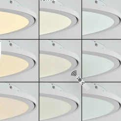 Plafonnier Telsen LED Blanc, 2 lumières, Télécommandes, Changeur de couleurs