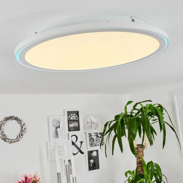 Plafonnier Telsen LED Blanc, 2 lumières, Télécommandes, Changeur de couleurs