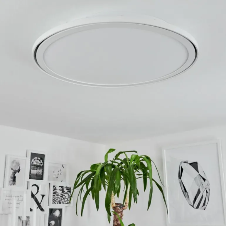 Plafonnier Telsen LED Blanc, 2 lumières, Télécommandes, Changeur de couleurs