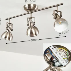 Plafonnier Tina Nickel mat, 3 lumières