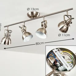 Plafonnier Tina Nickel mat, 4 lumières