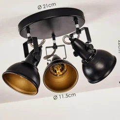 Plafonnier Tina Noir, 3 lumières
