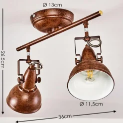 Plafonnier Tina Rouille, 2 lumières