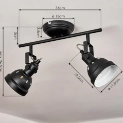 Plafonnier Tita Noir, 2 lumières