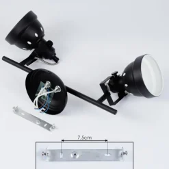 Plafonnier Tita Noir, 2 lumières