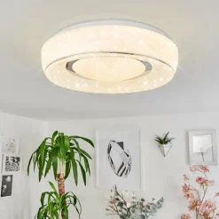 Plafonnier Tobosy LED Blanc, 1 lumière, Télécommandes