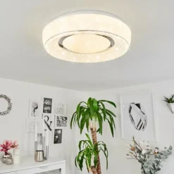 Plafonnier Tobosy LED Blanc, 1 lumière, Télécommandes