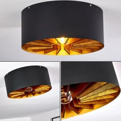 Plafonnier Togo Laiton, Noir, 1 lumière