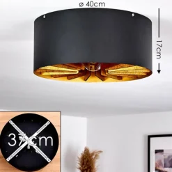 Plafonnier Togo Laiton, Noir, 1 lumière