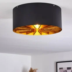 Plafonnier Togo Laiton, Noir, 1 lumière