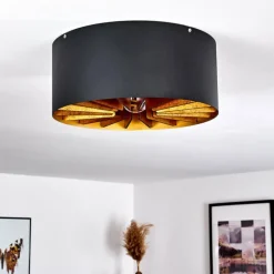 Plafonnier Togo Laiton, Noir, 1 lumière