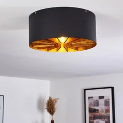 Plafonnier Togo Laiton, Noir, 1 lumière