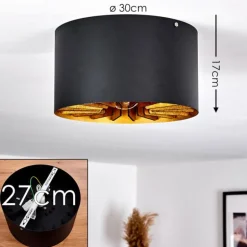 Plafonnier Togo Laiton, Noir, 1 lumière