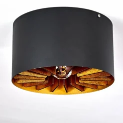 Plafonnier Togo Laiton, Noir, 1 lumière