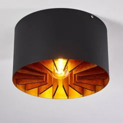 Plafonnier Togo Laiton, Noir, 1 lumière