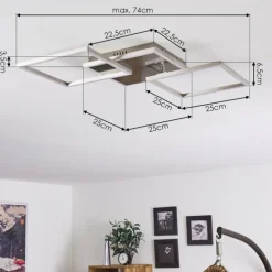 Plafonnier Torres LED Nickel mat, 3 lumières