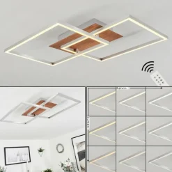 Plafonnier Torres LED Nickel mat, 2 lumières, Télécommandes