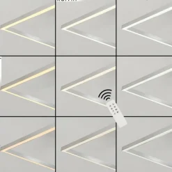 Plafonnier Torres LED Nickel mat, 2 lumières, Télécommandes