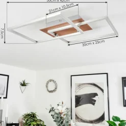 Plafonnier Torres LED Nickel mat, 2 lumières, Télécommandes