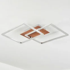 Plafonnier Torres LED Nickel mat, 2 lumières, Télécommandes