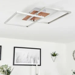 Plafonnier Torres LED Nickel mat, 2 lumières, Télécommandes