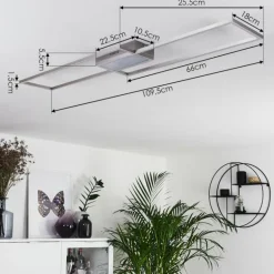 Plafonnier Torresella LED Nickel mat, 2 lumières, Télécommandes