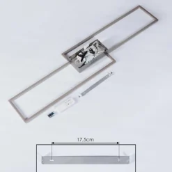 Plafonnier Torresella LED Nickel mat, 2 lumières, Télécommandes